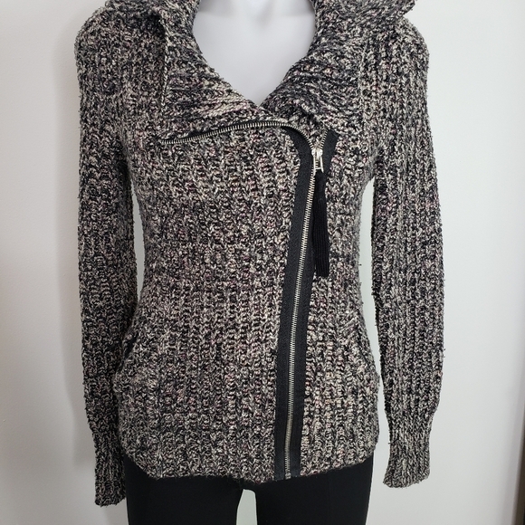 Free People asymmetric zip sweater chunky moto - Picture 6 of 13